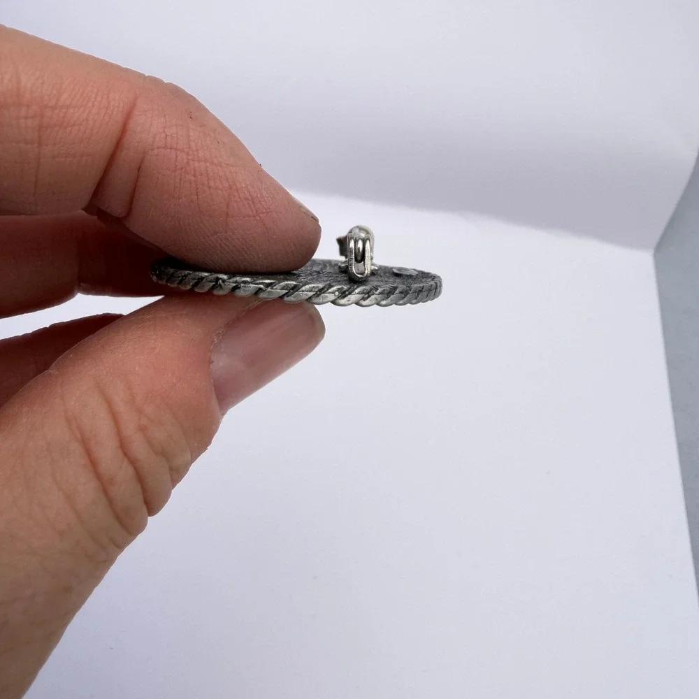 JJ Jonette‎ VTG Lighthouse Sailboat Brooch Two Tone Nautical Ocean Sailing Oval